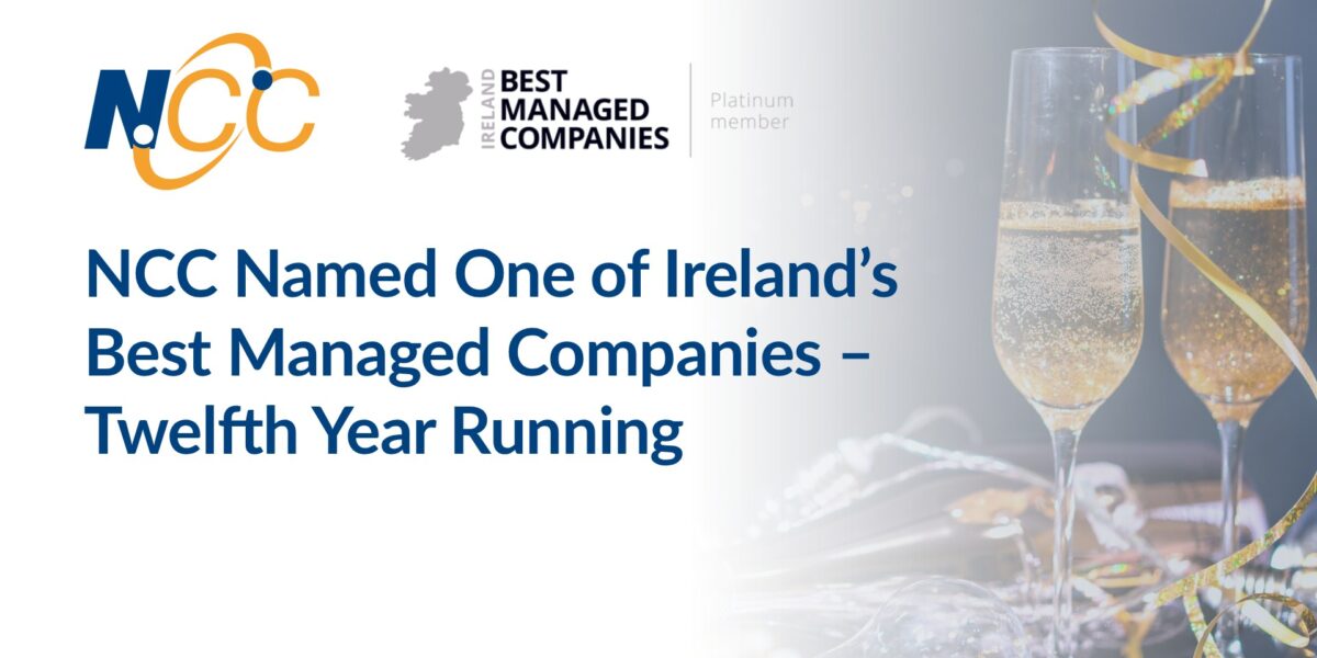 NCC Named One of Ireland’s Best Managed Companies – Twelfth Year Running